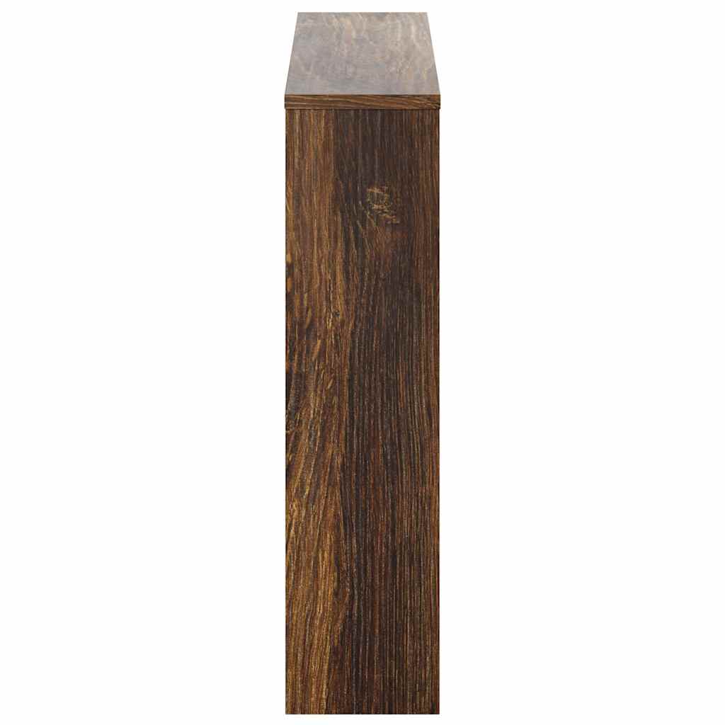 Schuhschrank mit 2 Fächern Spiegel Eiche-Optik 63x17x67 cm