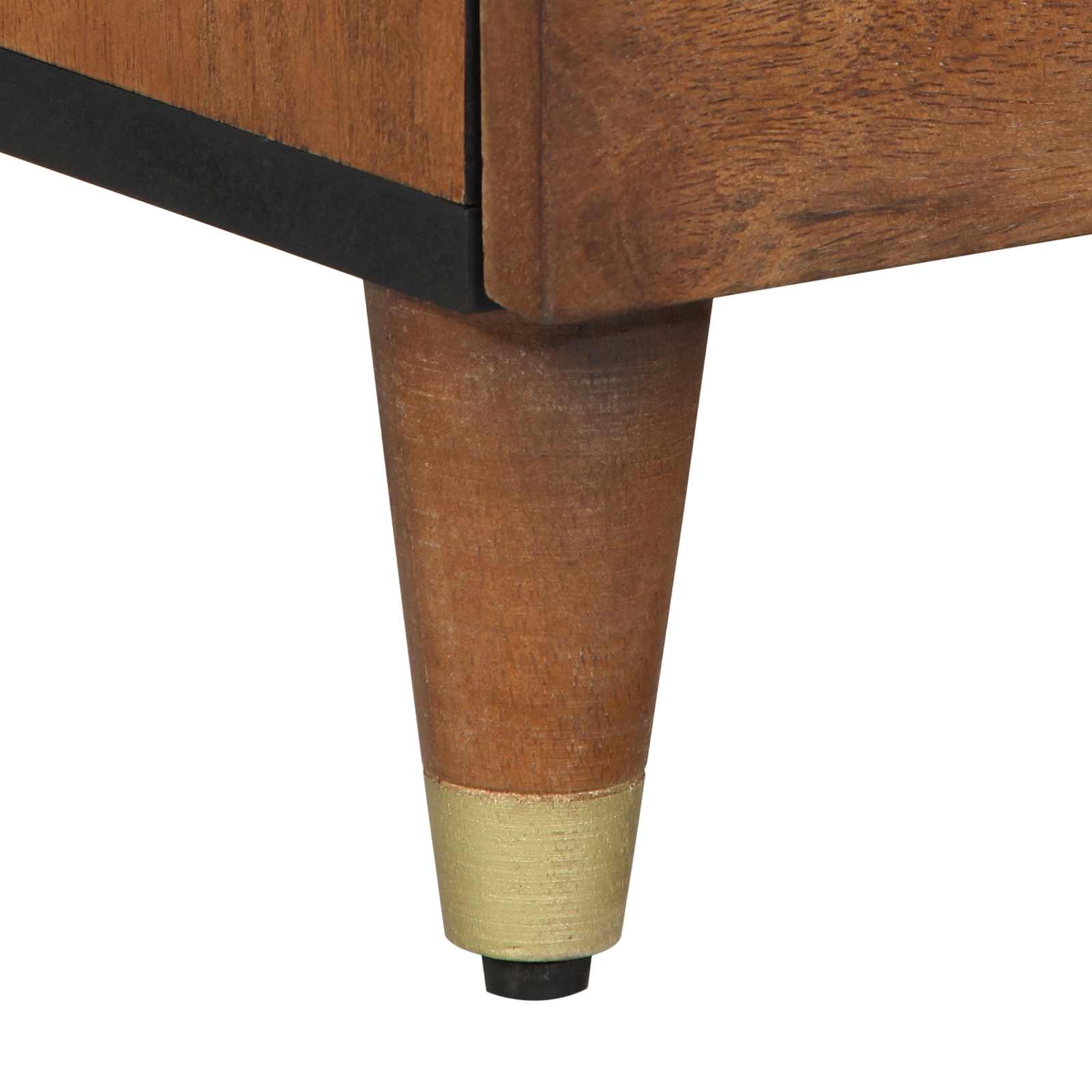 Sideboard Grau und Gold 40 x 33 x 75 cm Massivholz Mango