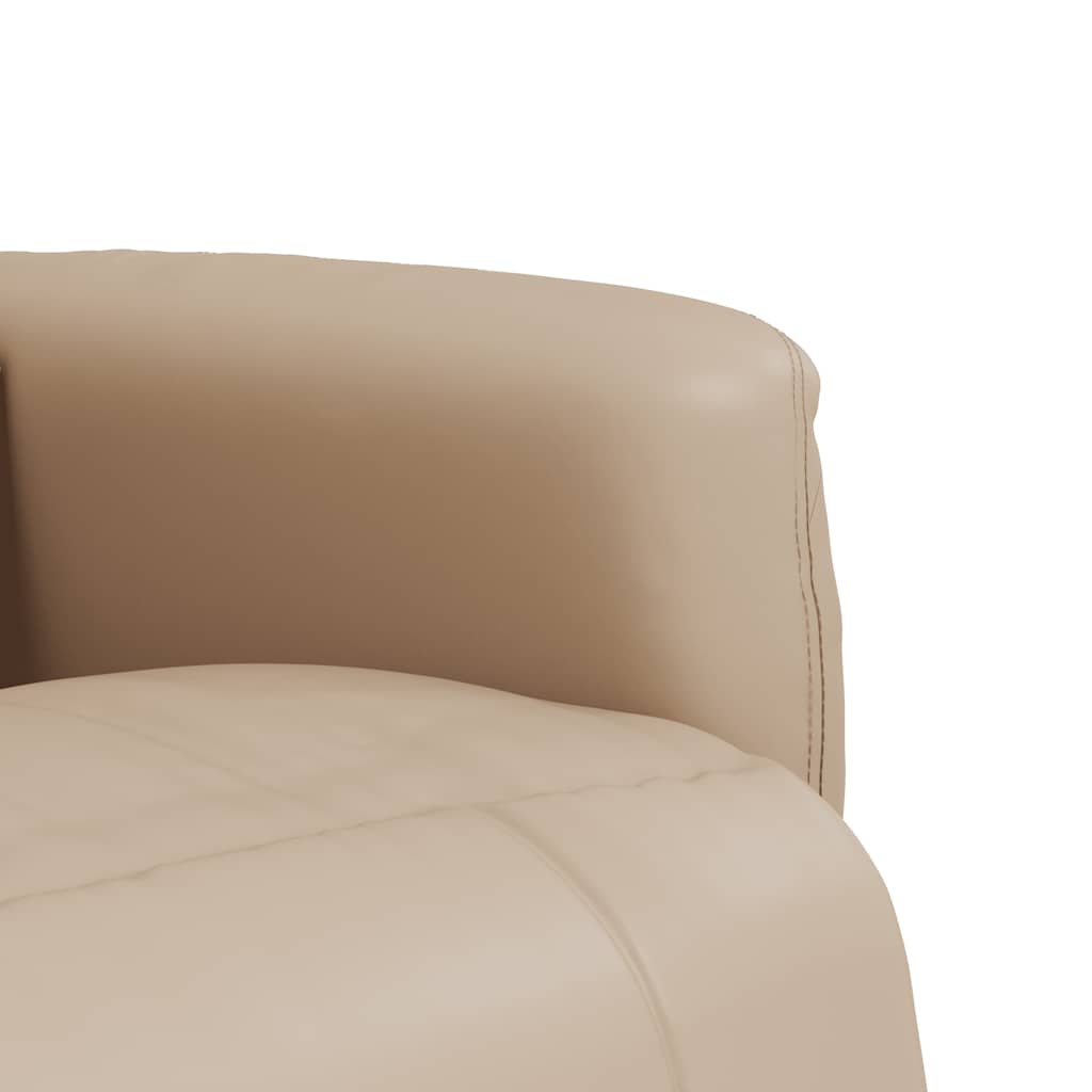 Massagesessel mit Fußteil Creme Kunstleder