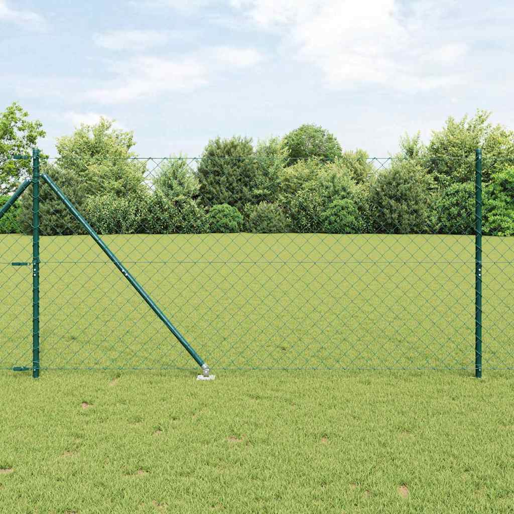 Outdoor Kettenglied-Zaun Erdfixierung 10 x 0,4 m Grün Netz