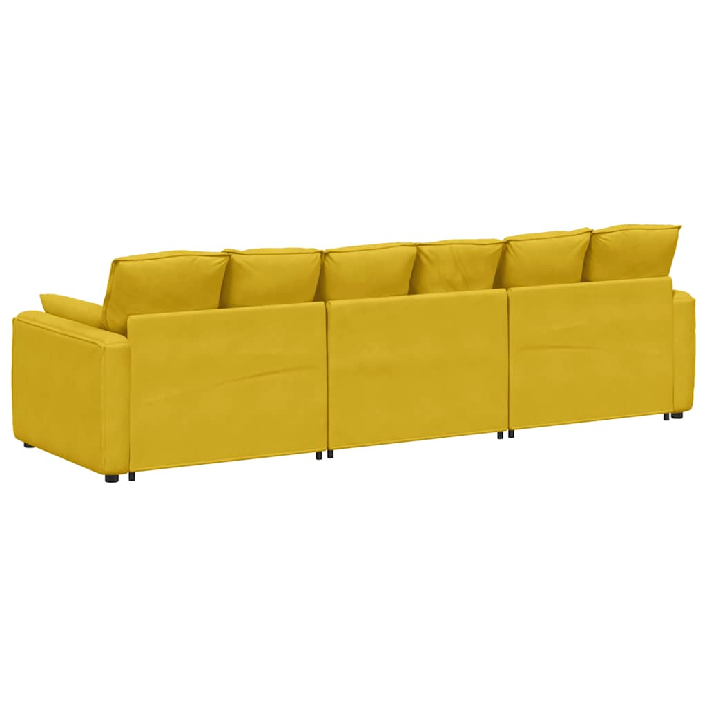 Modulares Sofa mit Kissen Blau