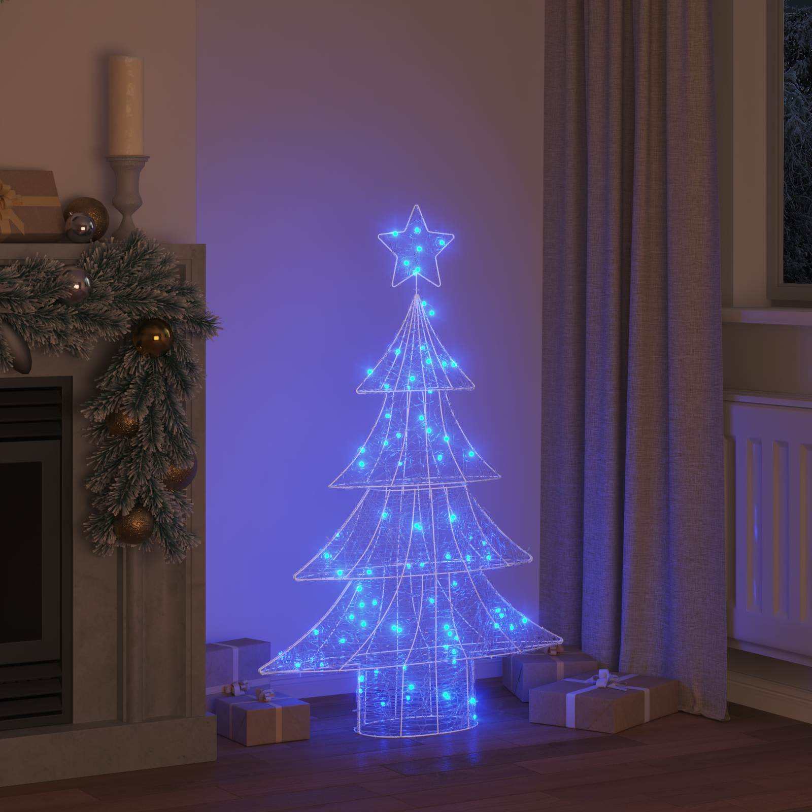 Weihnachtsbaum mit 100 LEDs Warmweiß 120 cm Acryl