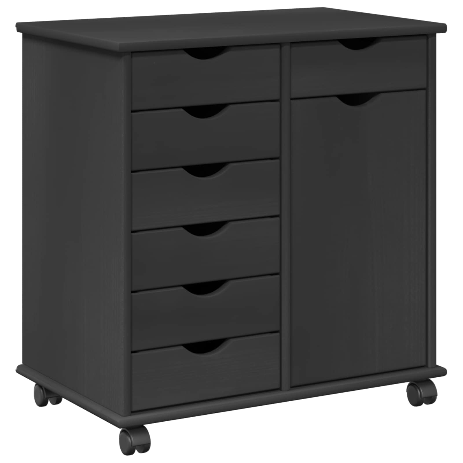 Rollschrank Honigbraun 63,5 x 39 x 65,5 cm Massivholz Kiefer