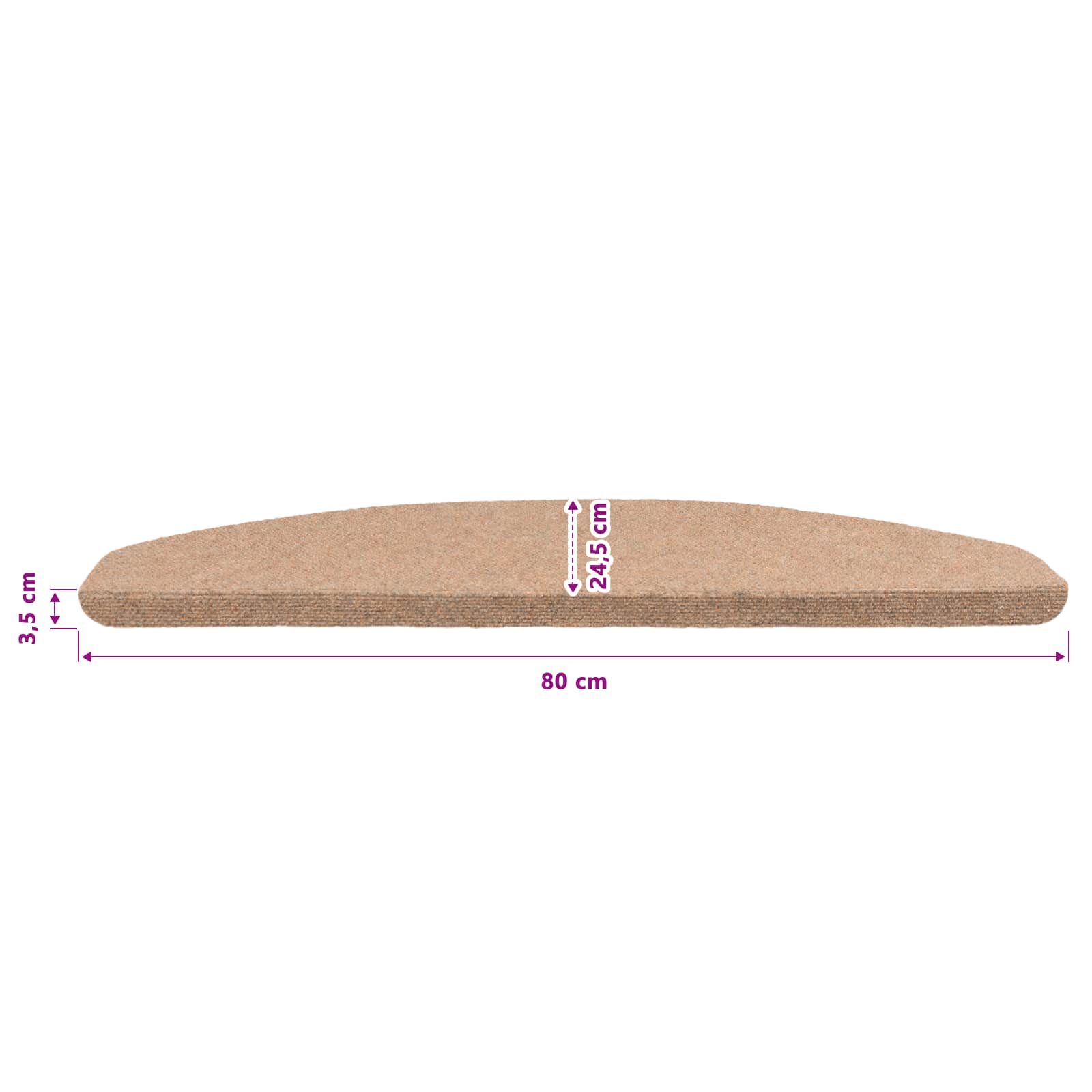 Stufenmatten Selbstklebend 15 Stk. 56x17x3 cm Beige