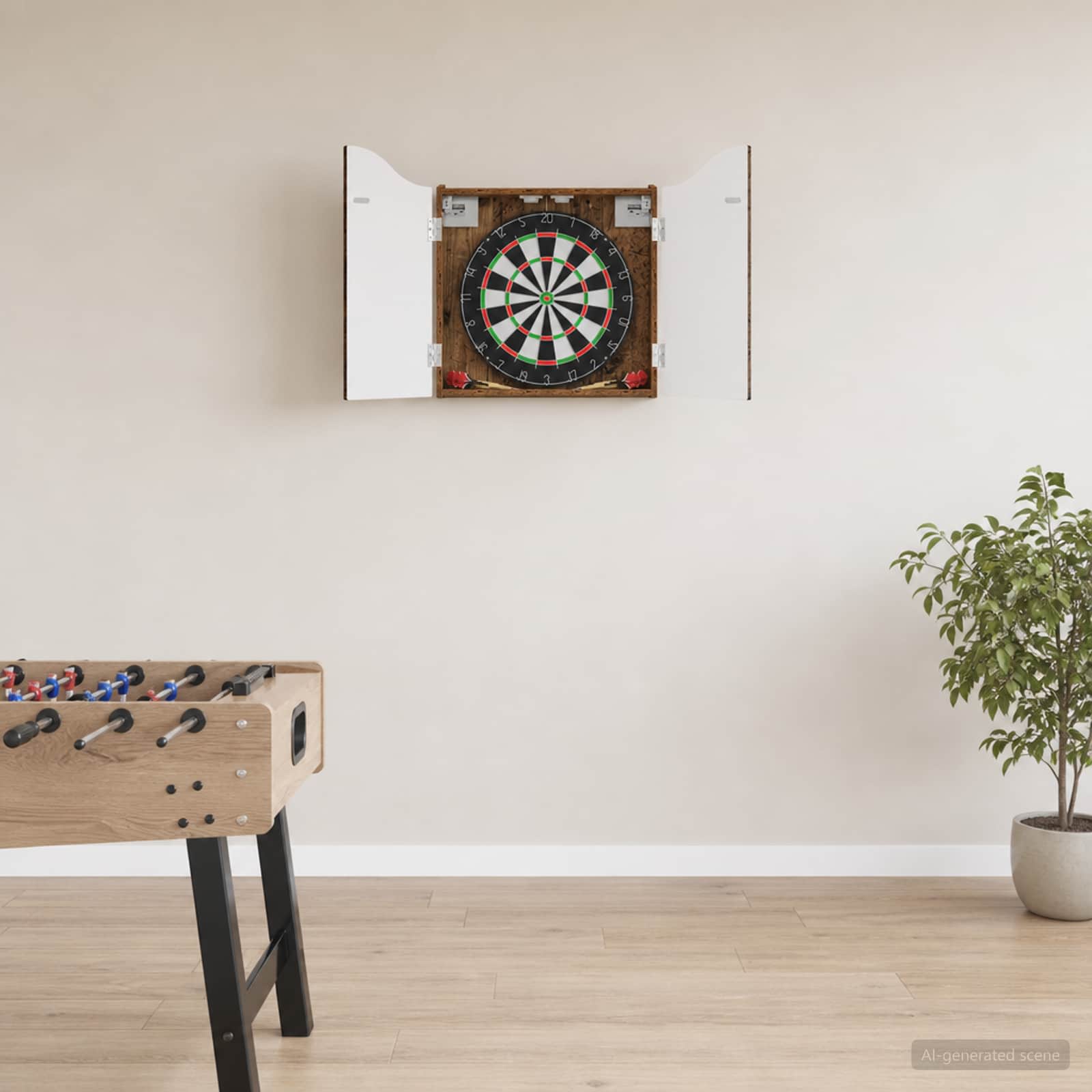 Dartboard Schrank Weiß 56 x 12 x 63 cm Holzwerkstoff