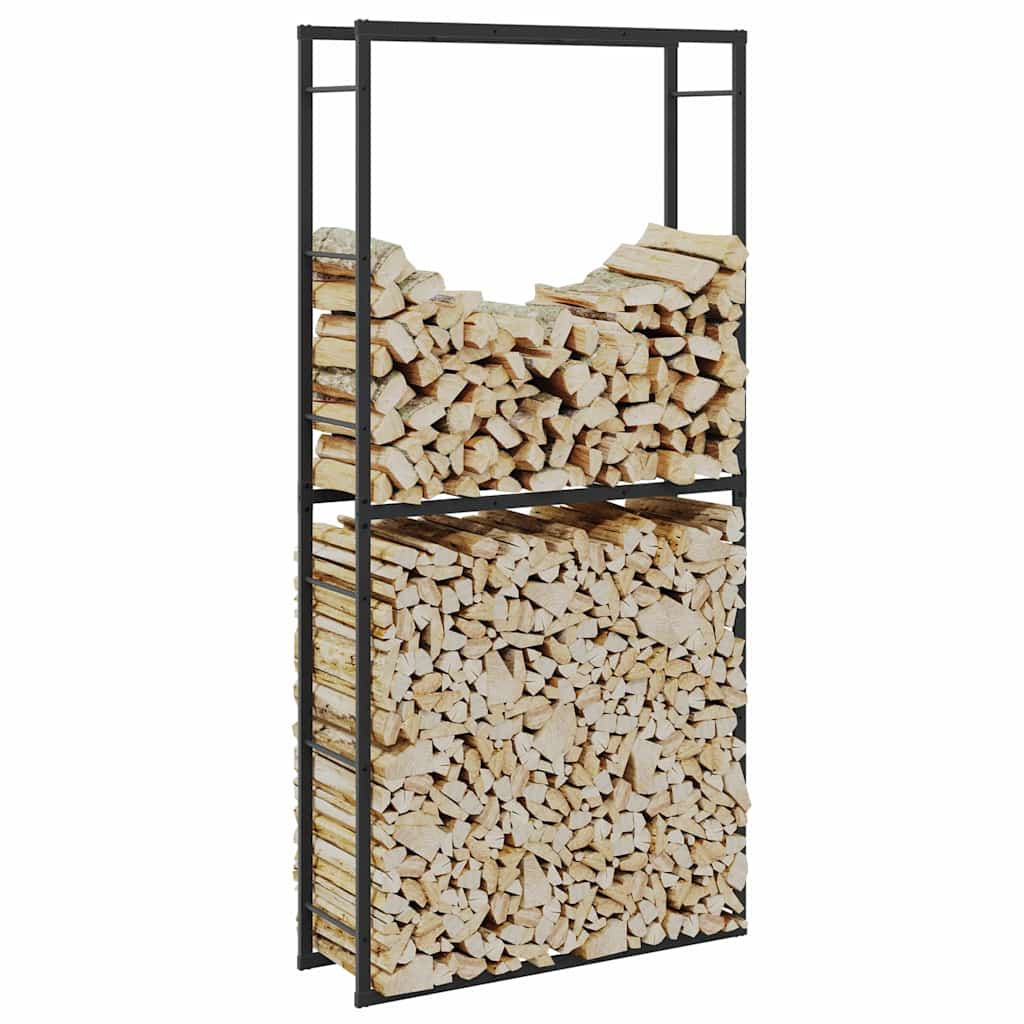 Brennholzregal Schwarz 55x30x61 cm Stahl
