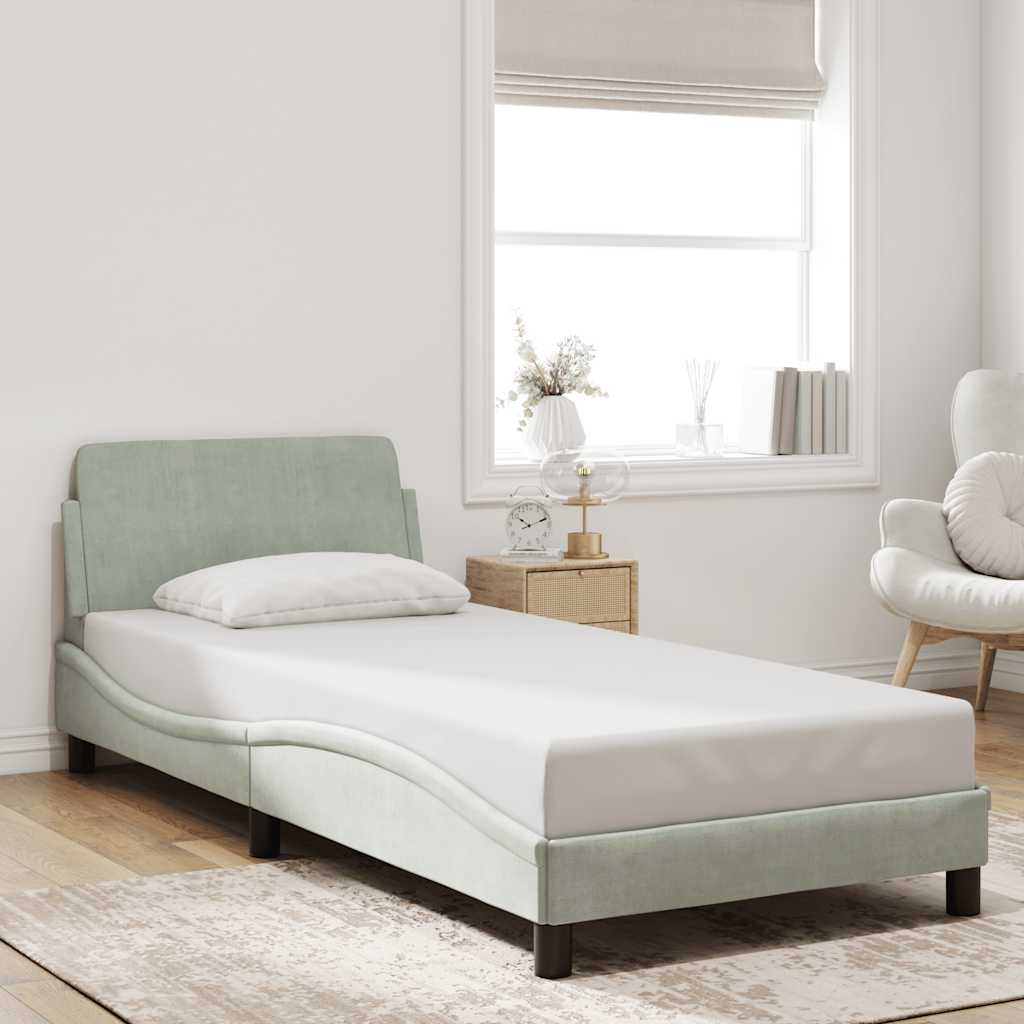 Bettgestell "Dover" Hellgrau 80x200 cm Samt