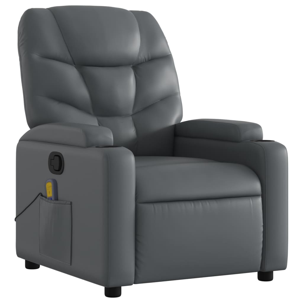 Massage-Relaxsessel, Kunstleder, Schwarz
