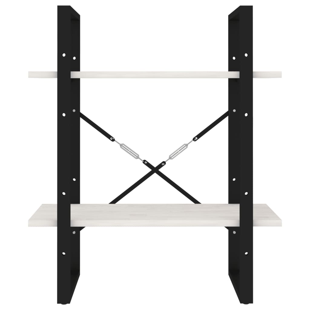 Bücherregal 2 Fächer Weiß 60x30x70 cm Holzwerkstoff