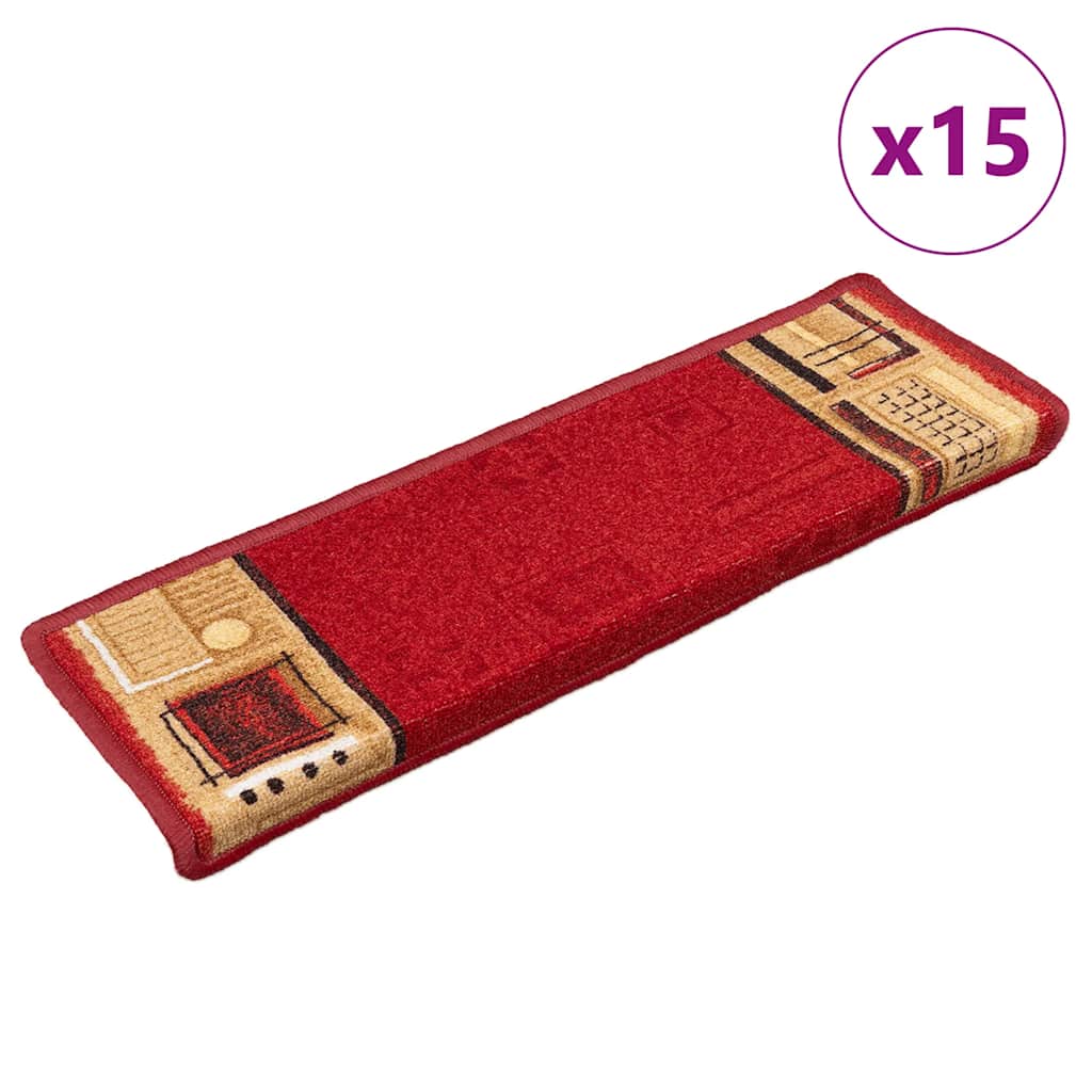 Stufenmatten Selbstklebend 5 Stk. 65x21x4 cm Rot