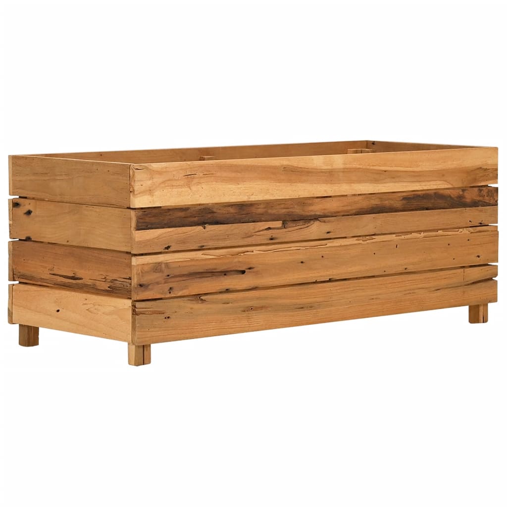 Hochbeet 100x40x72 cm Teak Altholz und Stahl