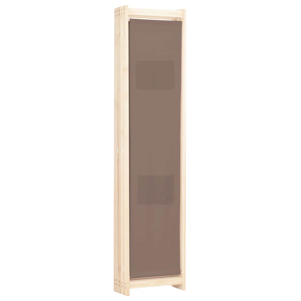 5-teiliger Raumteiler Creme 200 x 170 x 4 cm Stoff