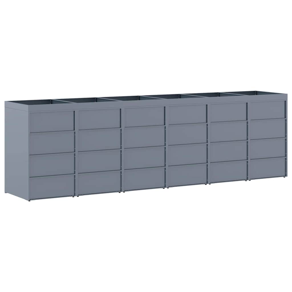 Mülltonnenbox für 2 Tonnen Schwarz 138x79x117 cm Stahl