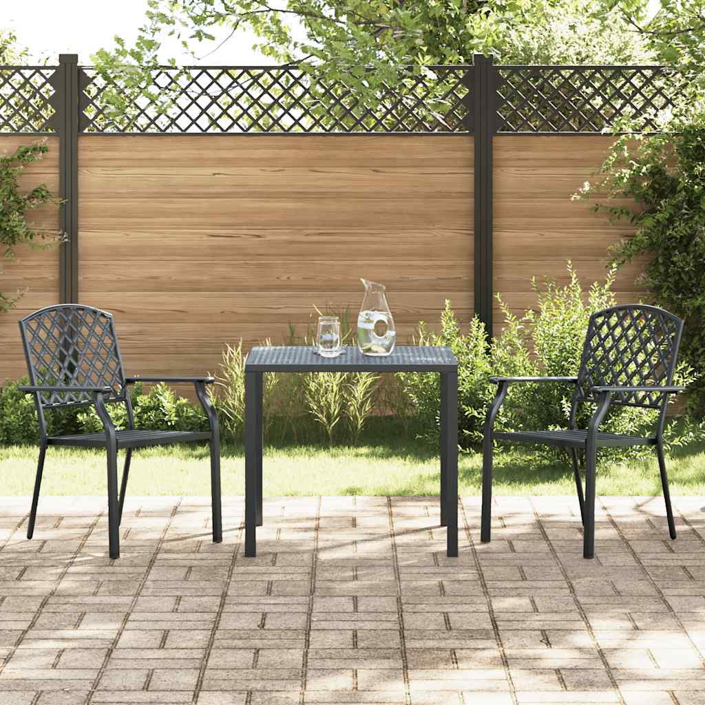 Gartenstuhl 2 pcs Anthrazit 56 x 65 x 89 cm Stahl