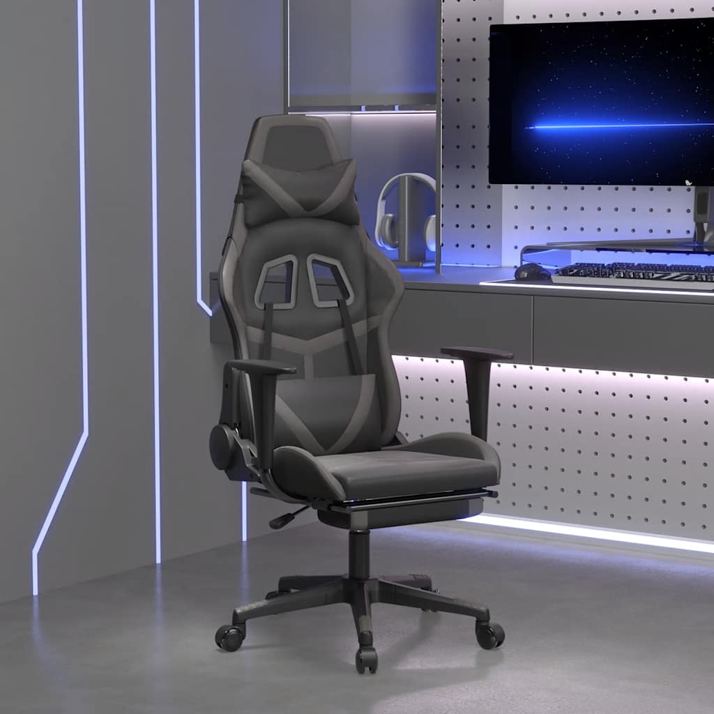 Gaming-Stuhl mit Massagefunktion Schwarz und Grün Kunstleder