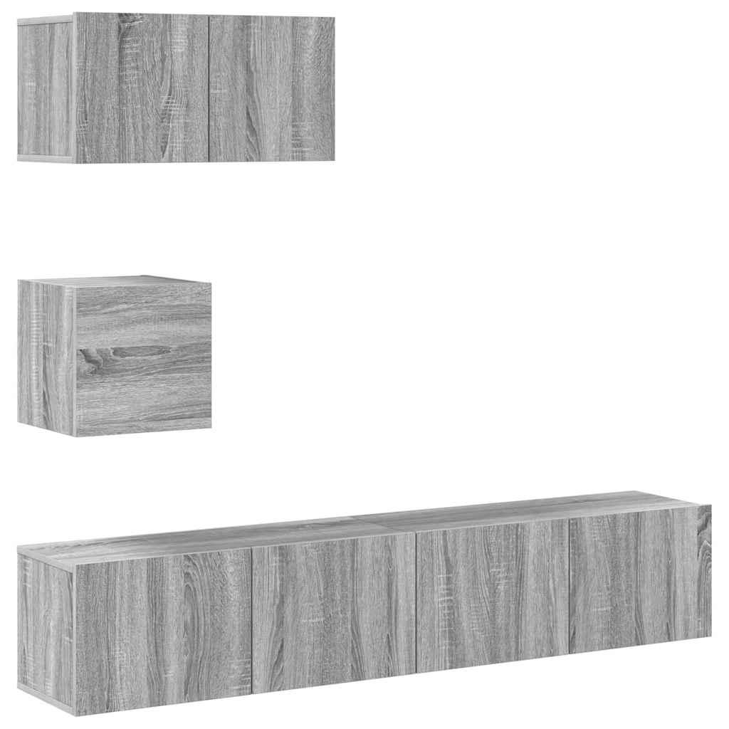 4-tlg. TV-Schrank-Set Sonoma-Eiche Holzwerkstoff