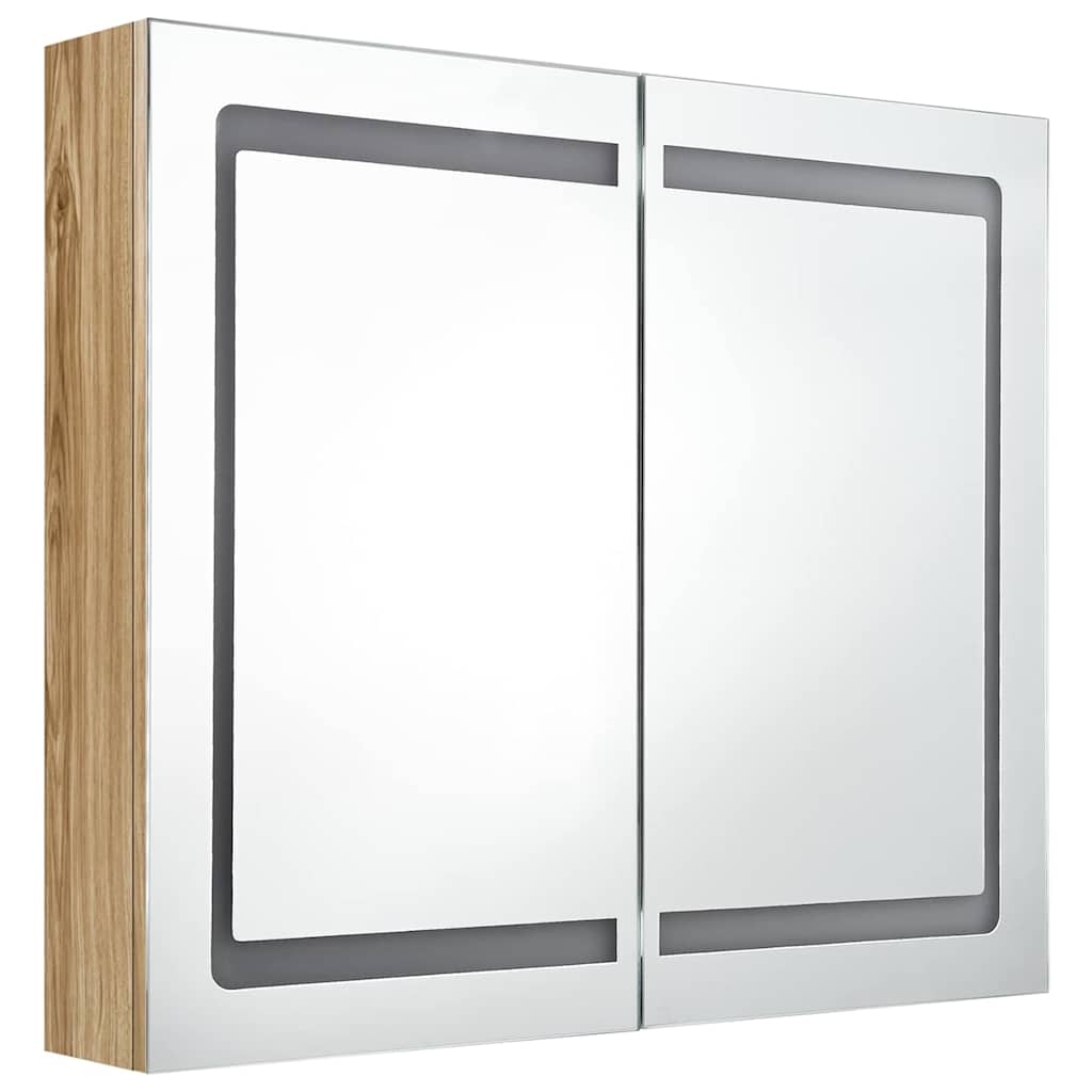 LED-Spiegelschrank fürs Bad Betongrau 80x12x68 cm