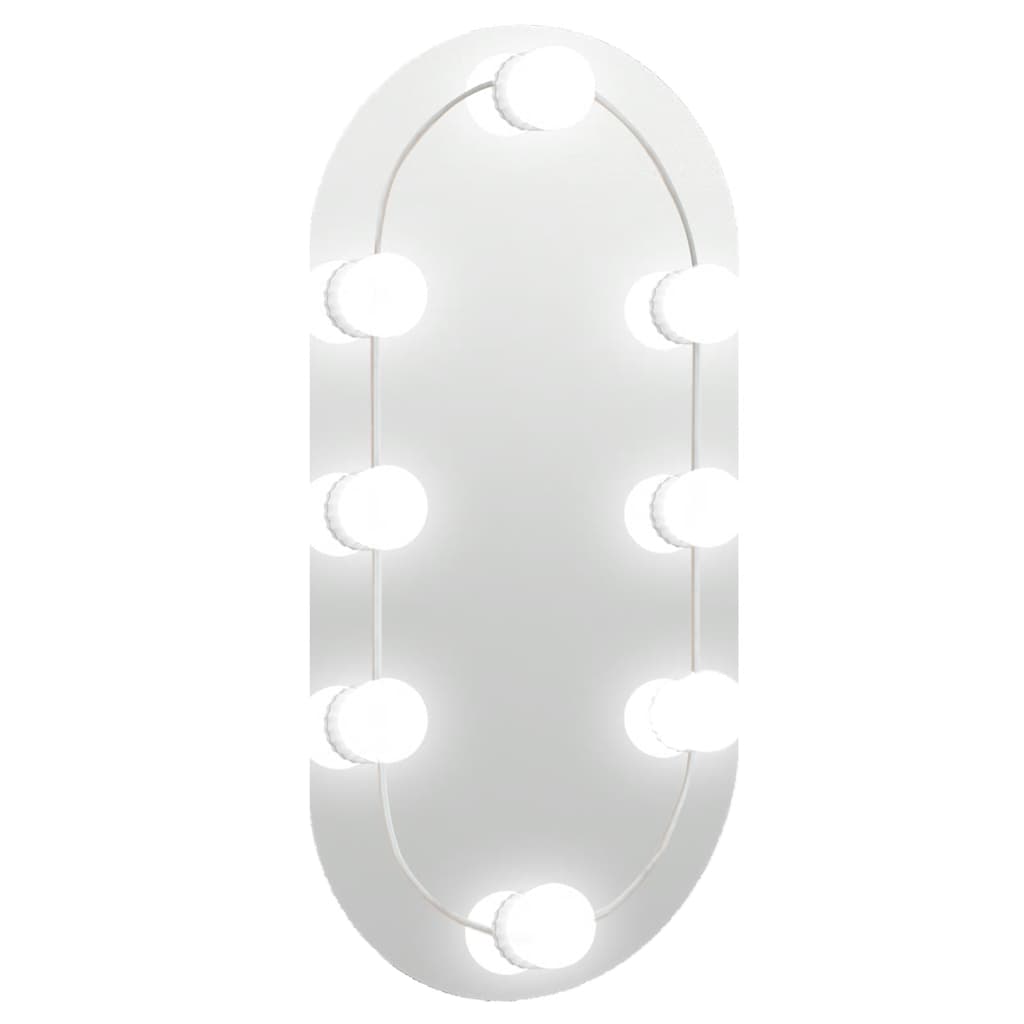 Spiegel mit LED-Leuchten 60x30 cm Glas Oval