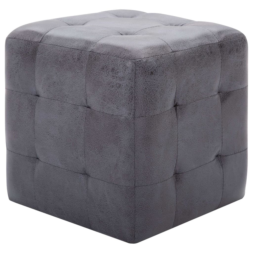 Pouf 2 Stk. Braun 30x30x30 cm Wildleder-Optik