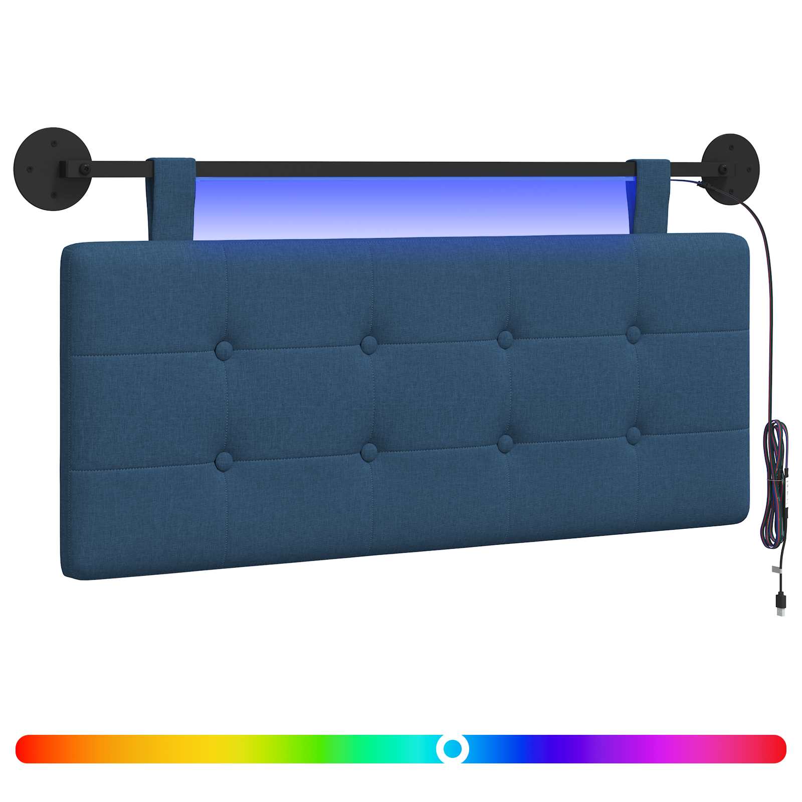 Hängendes Kopfteil Mit LED Licht Wolkengrau Stoff