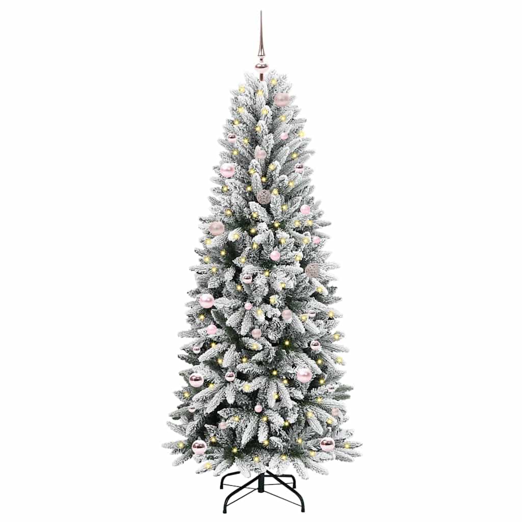 Künstlicher Weihnachtsbaum mit 150 LEDs mit Ständer Weiß 120 cm