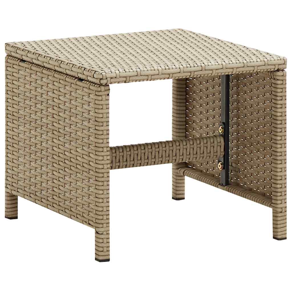 4-tlg. Gartenstuhl und Hocker Set Poly Rattan Schwarz