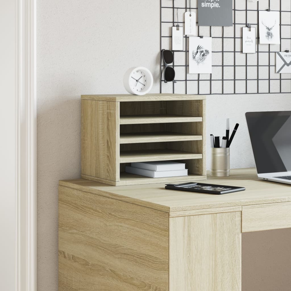 Schreibtisch-Organizer Weiß 36x26x29,5 cm Holzwerkstoff