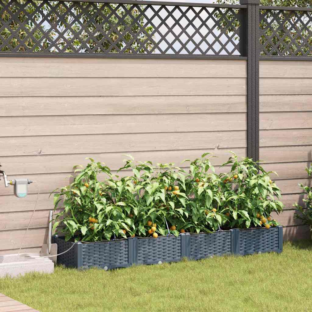 Garten-Pflanzgefäß 4 Stk. Braun 160 x 40 x 22 cm PP