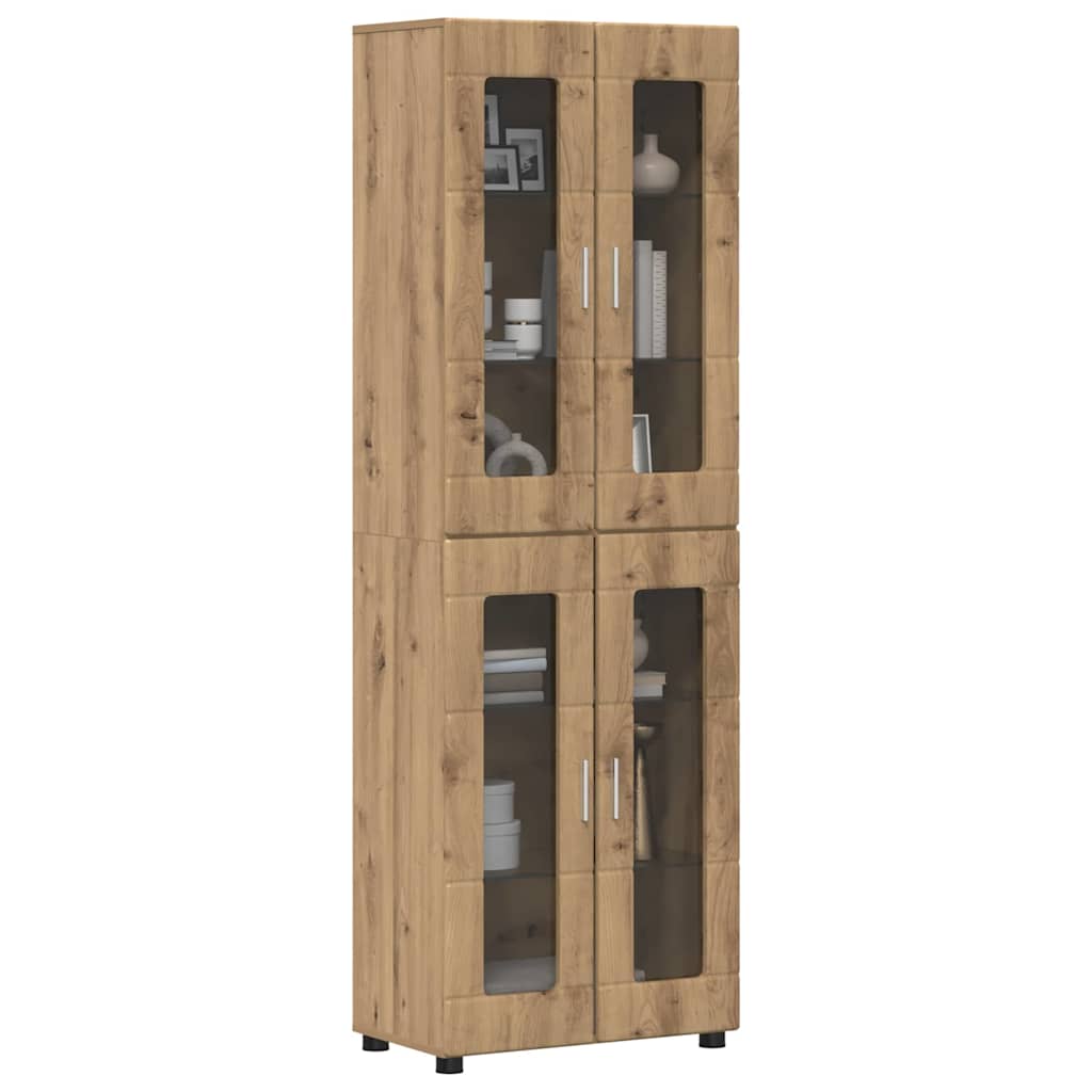 Highboard mit Regal FLORIN Weiß 60 x 35 x 182 cm Holzwerkstoff