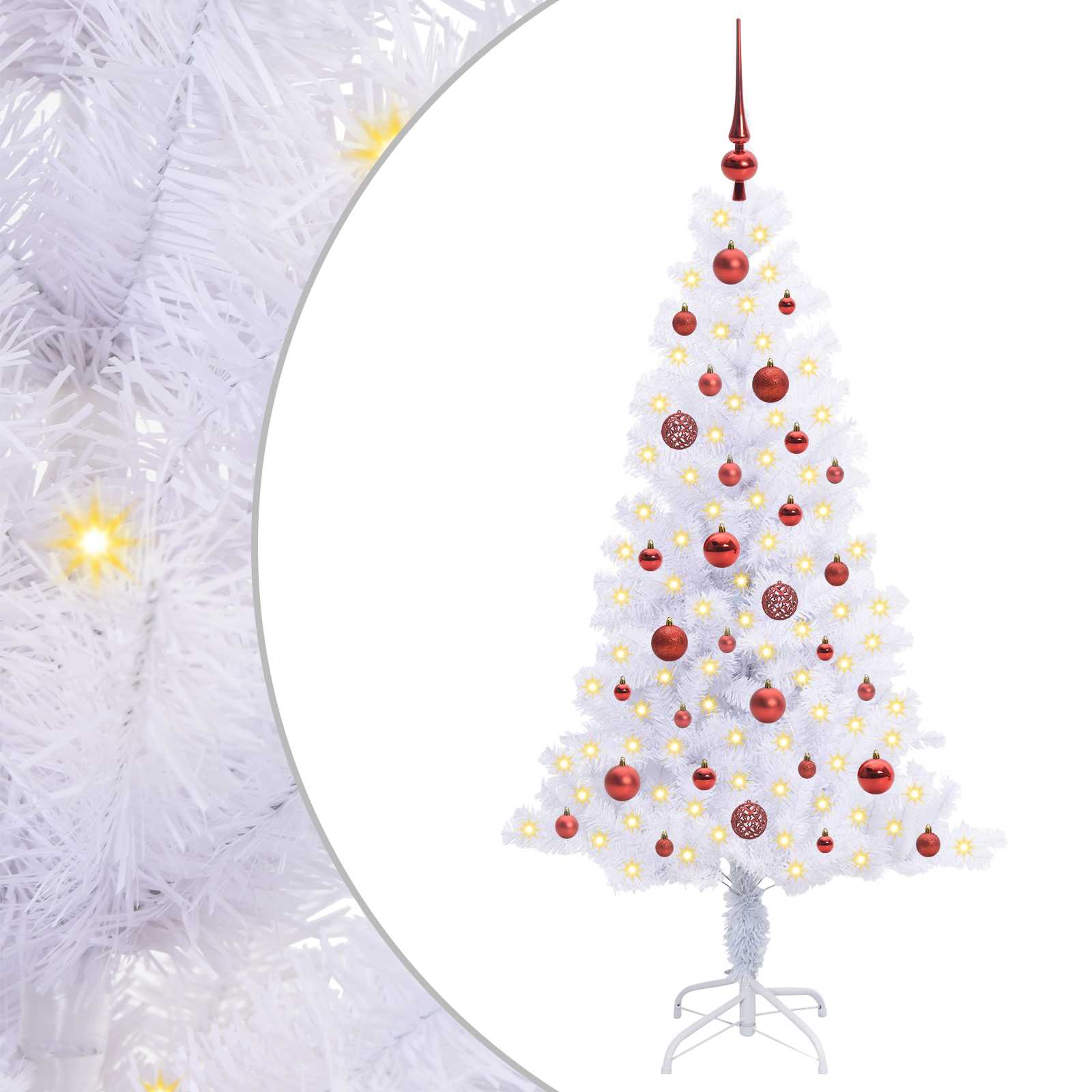 Künstlicher Weihnachtsbaum Weiß 120 cm PVC und Stahl