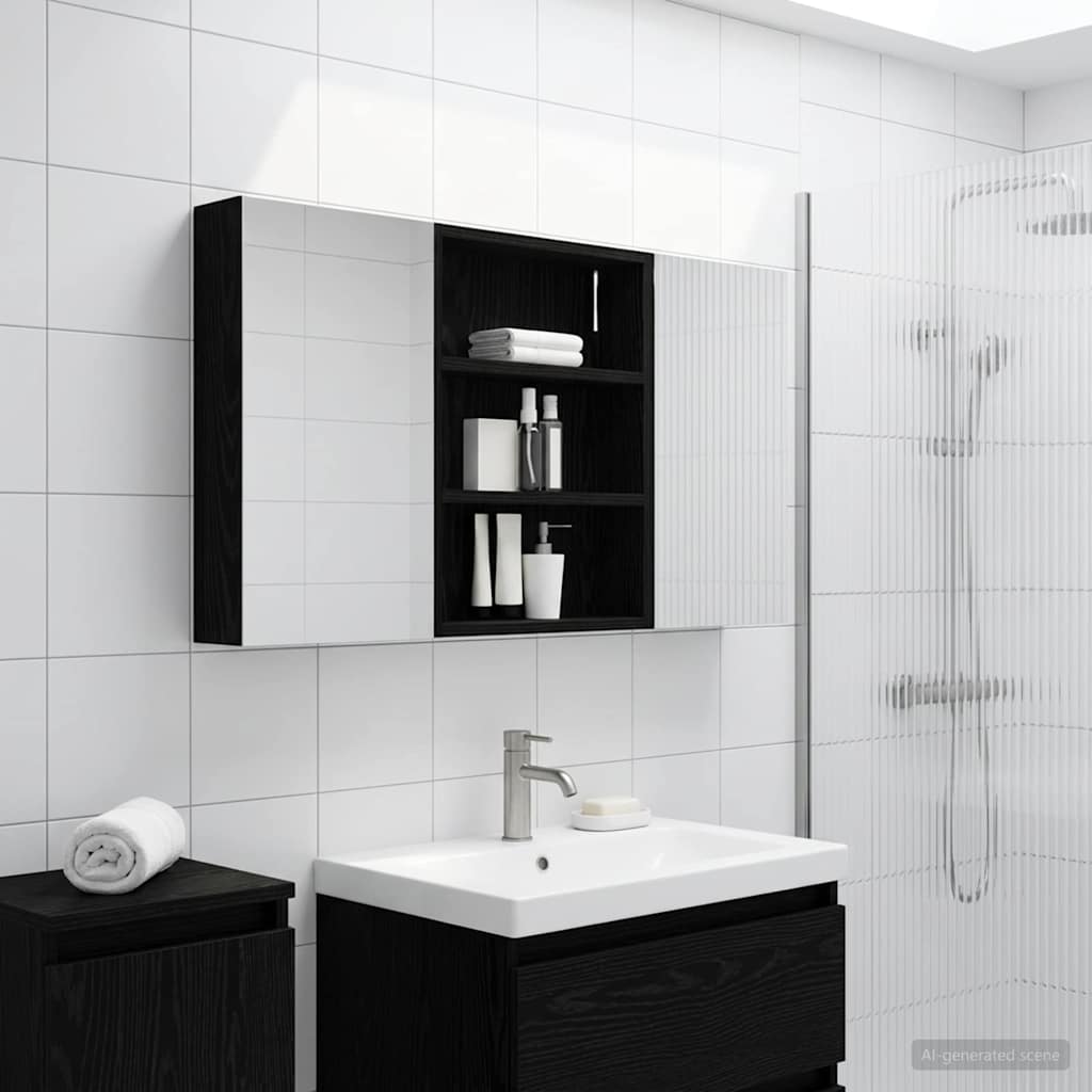 Badezimmerschrank-Set 3 pcs 80 x 10,5 x 50 cm Holzwerkstoff