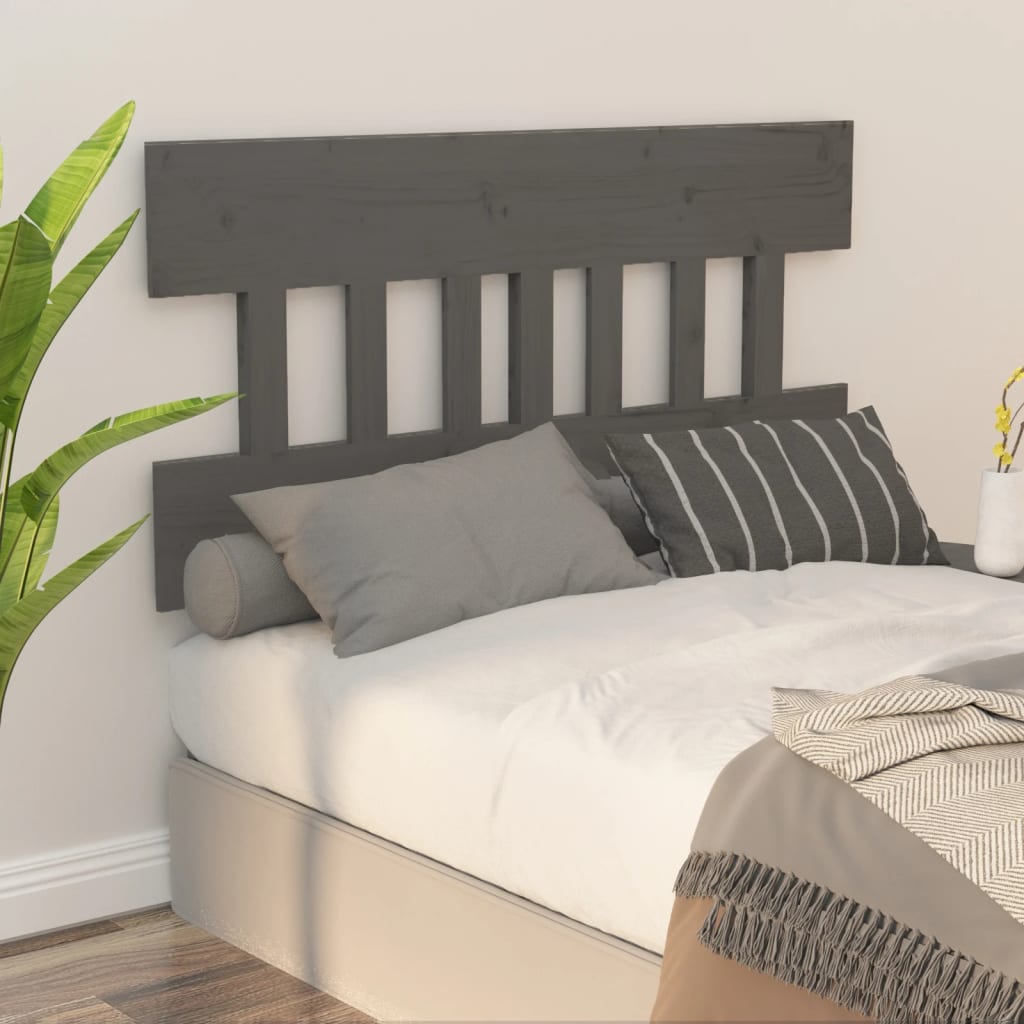 Bett-Kopfteil Schwarz 78,5x3x81 cm Massivholz Kiefer