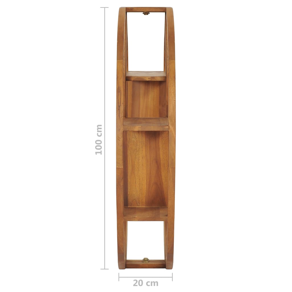 Wandregal Yin und Yang 80x17,5x80 cm Teak Massivholz
