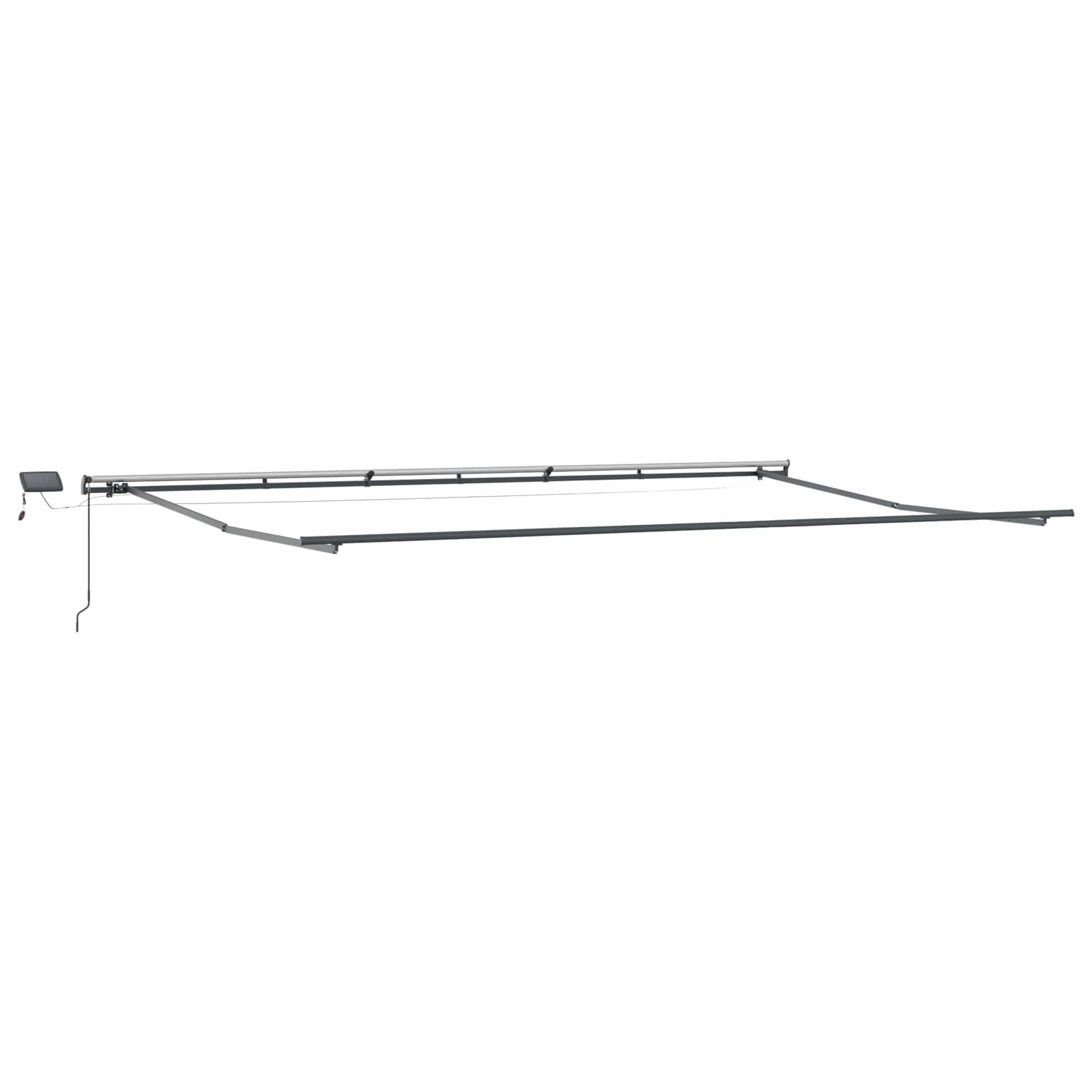 Markise Manuell Einziehbar mit LED 300x250 cm Blau und Weiß