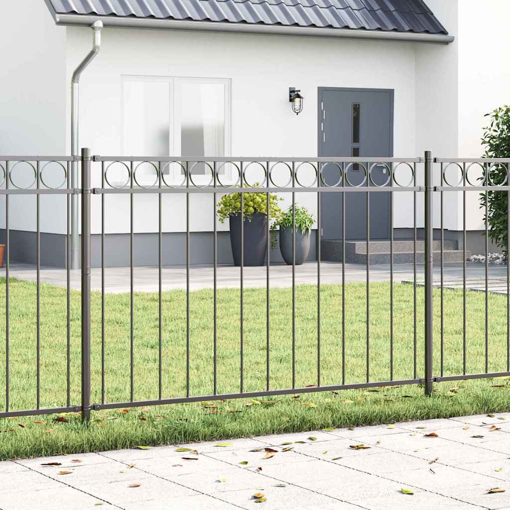 Gartenzaun ASSEN Stahl 1,7 x 0,8 m Schwarz