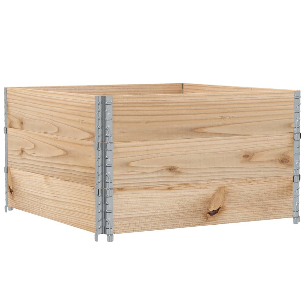 Paletten-Aufsatzrahmen Schwarz 80x60 cm Massivholz Kiefer
