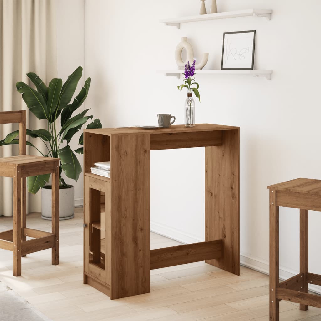 Bartisch Schwarz Eichen-Optik 101 x 40 x 103,5 cm Holzwerkstoff
