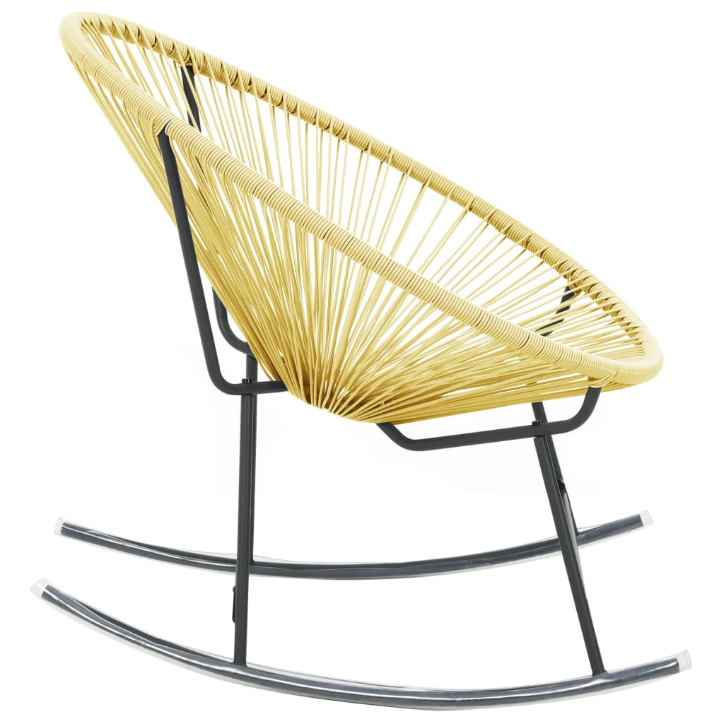 Garten-Schaukelstuhl Schwarz Poly Rattan
