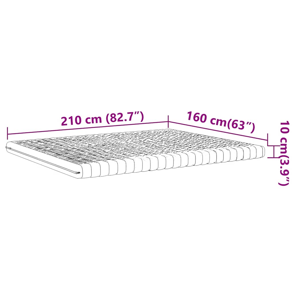 Schaumstoffmatratze Weiß 80x200 cm 7-Zonen Härtegrad 20 ILD