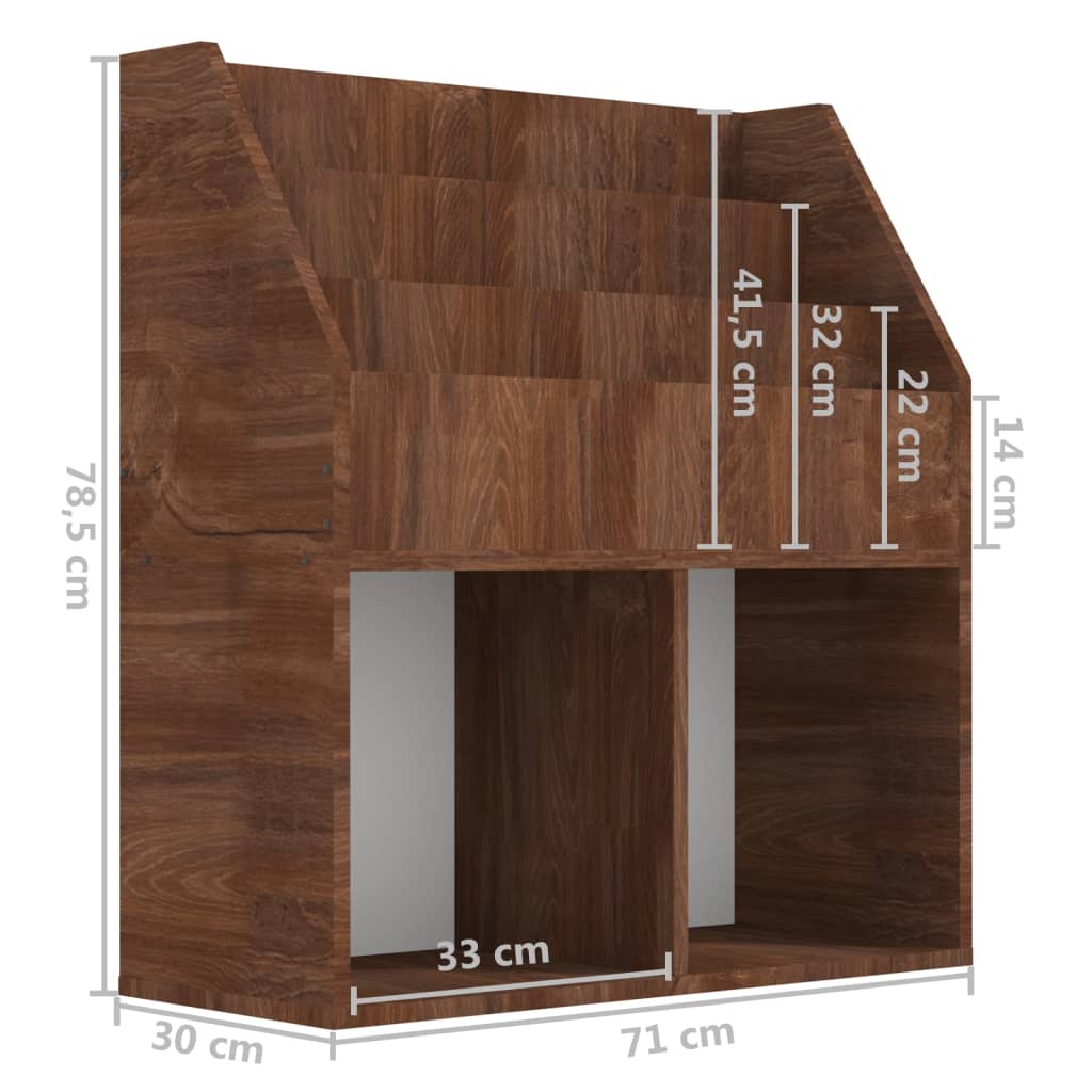 Kinder-Bücherregal Grau Sonoma-Eiche 71x30x78,5cm Holzwerkstoff