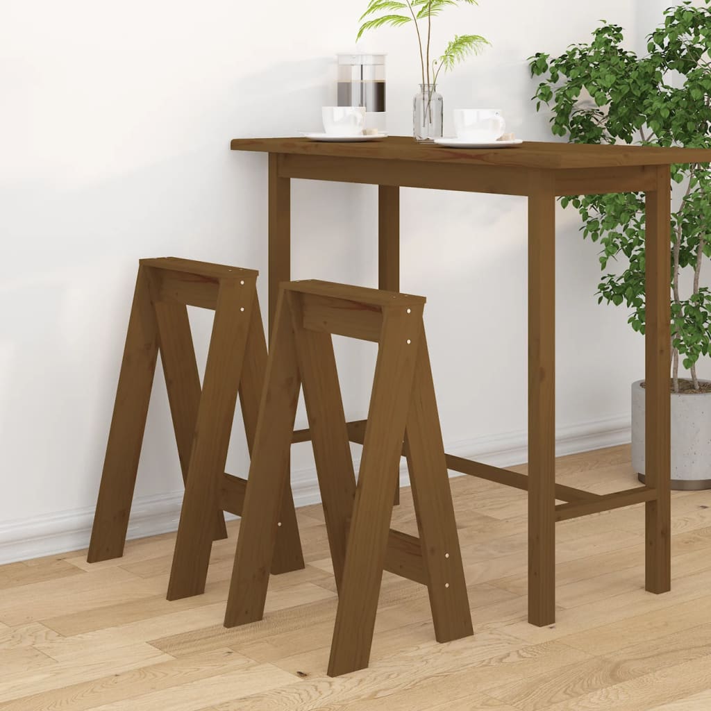 Hocker 2 Stk. 40x40x45 cm Massivholz Kiefer