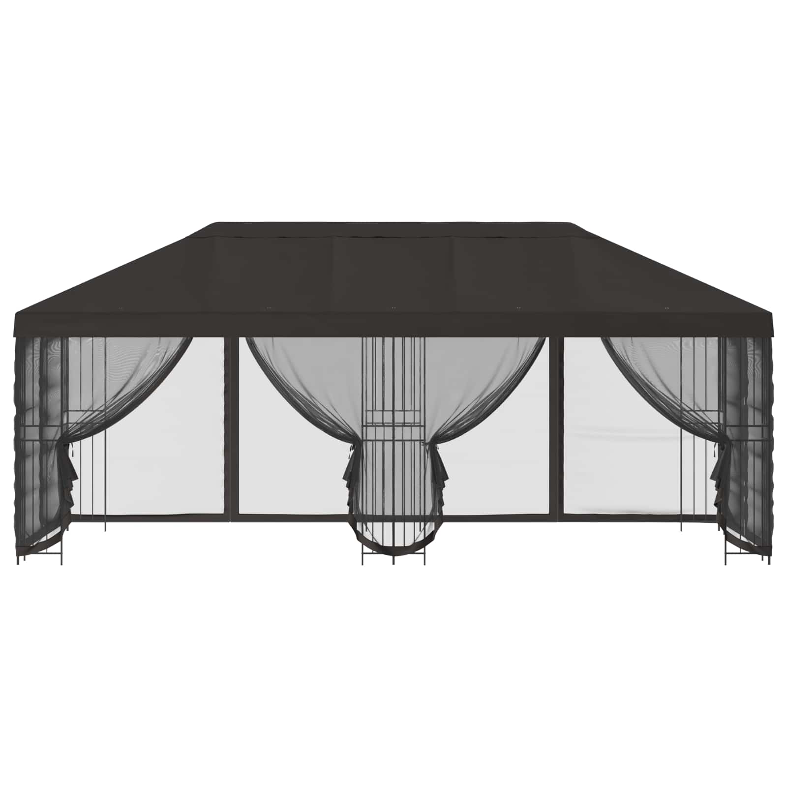 Pavillon mit Seitenwänden 6 x 3 m Beige Polyester und Stahl 190