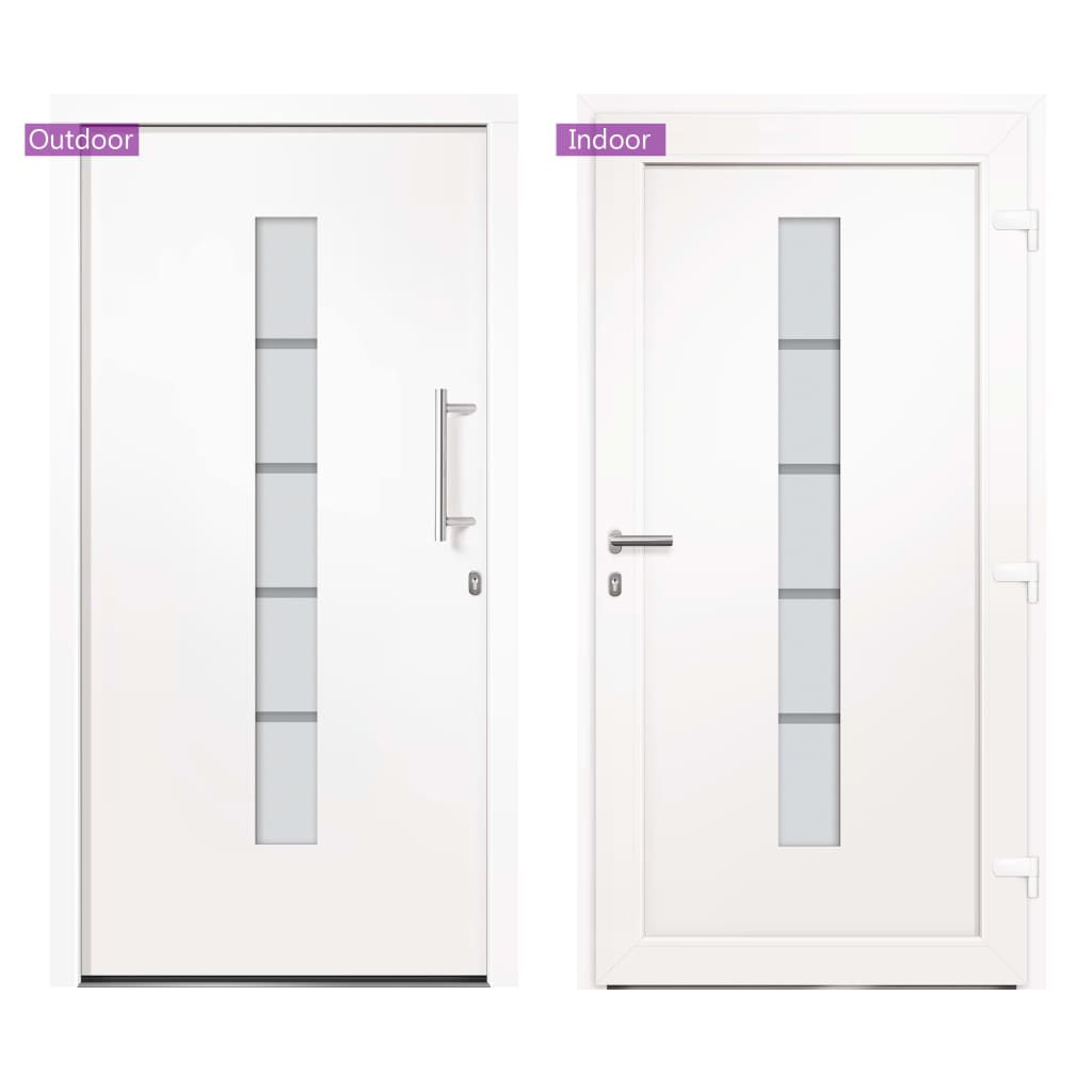 Haustür Aluminium und PVC Weiß 100x210 cm