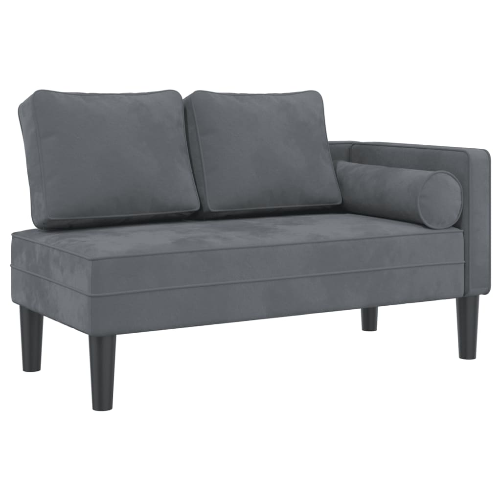 Chaiselongue mit Kissen Blau Samt