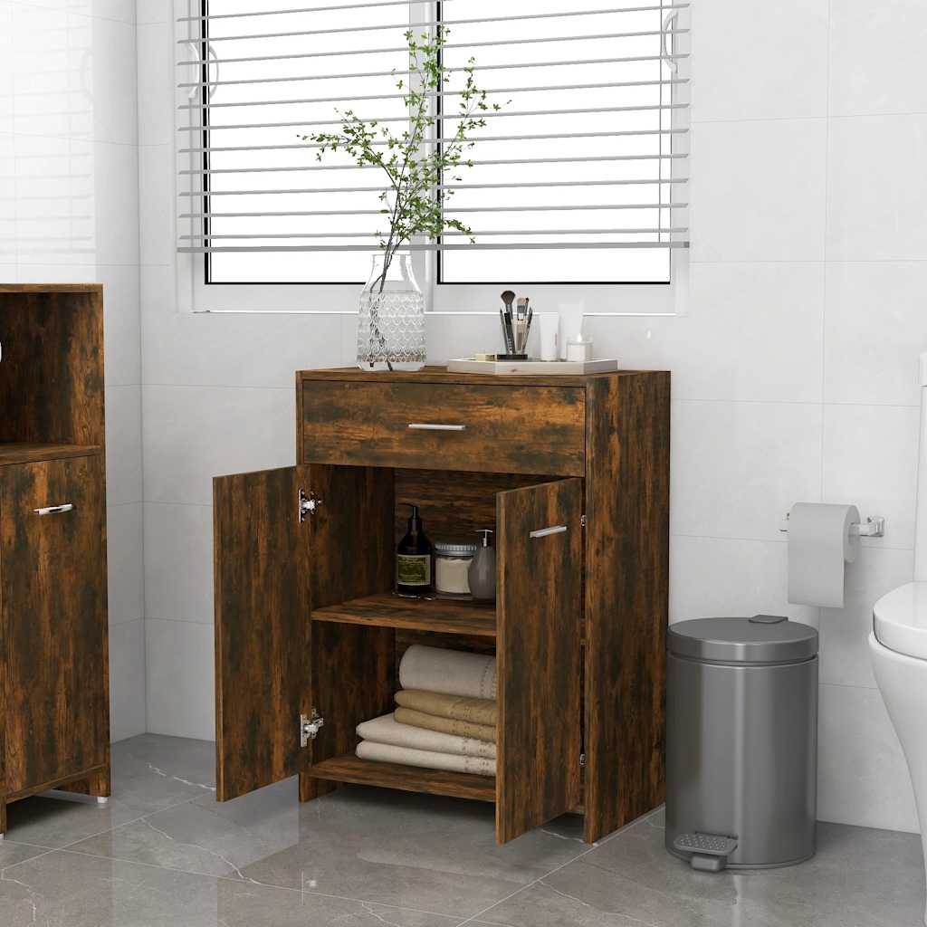 Badezimmerschrank Weiß 60x33x80 cm Holzwerkstoff