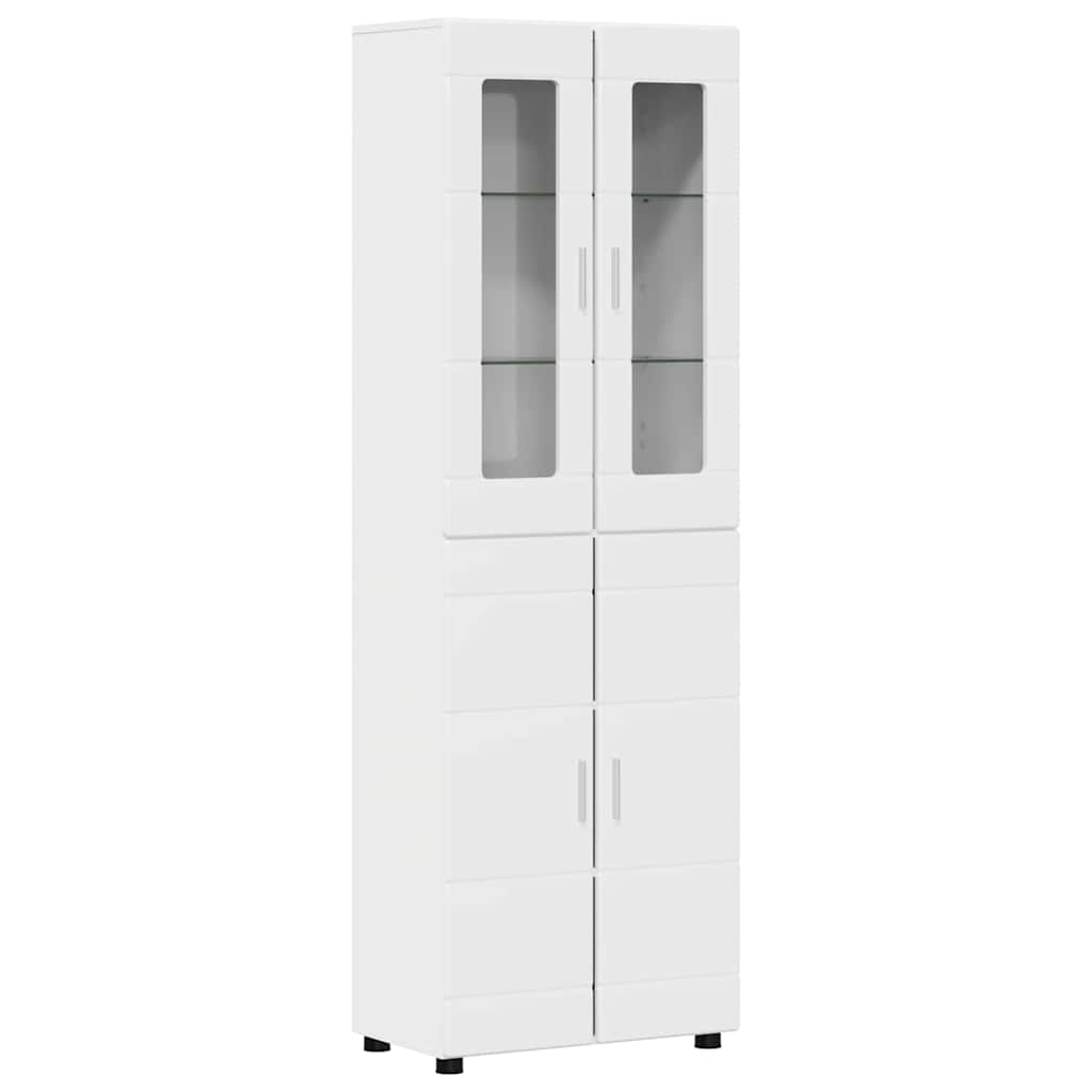 Highboard mit Regal FLORIN Weiß 60 x 35 x 182 cm Holzwerkstoff