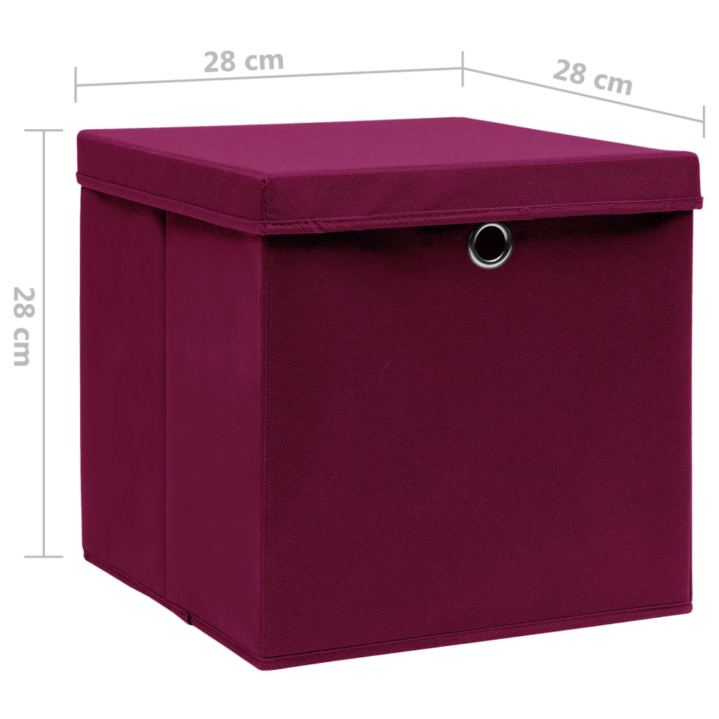 Aufbewahrungsboxen mit Deckeln 10 Stk. 28x28x28 cm Schwarz