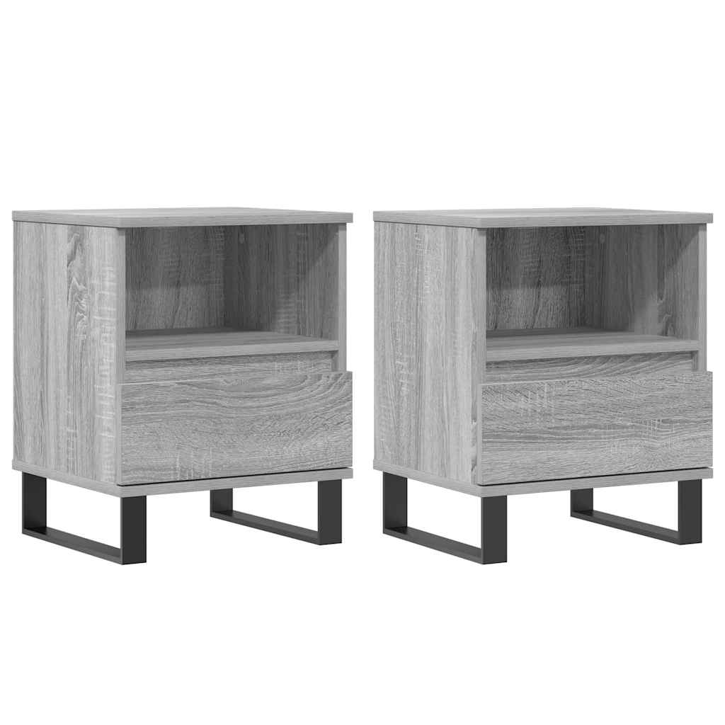 Bettschrank Schwarz Eichen-Optik 40 x 35 x 50 cm Holzwerkstoff