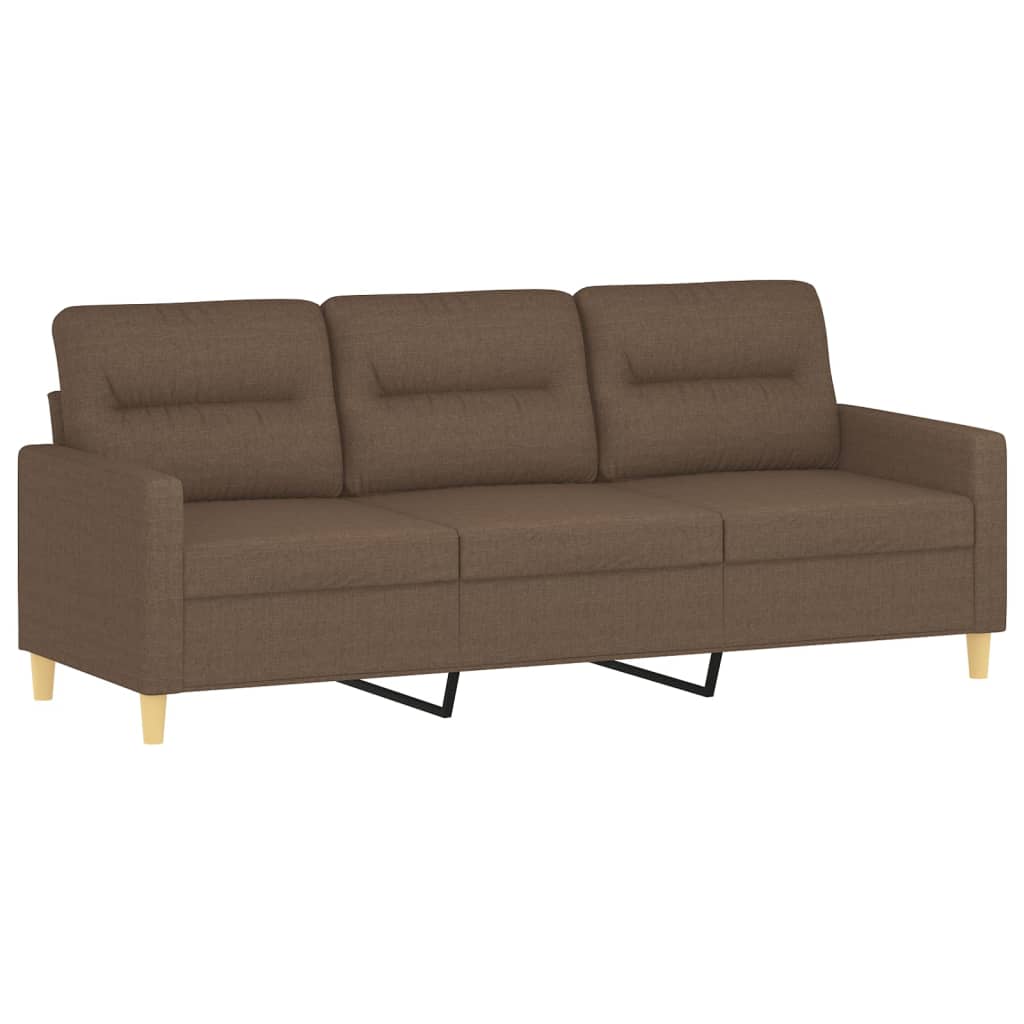 4-tlg. Sofagarnitur mit Kissen Taupe Stoff