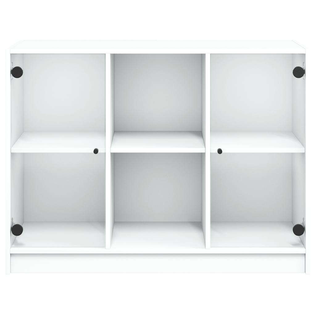 Bücherschrank mit Türen Weiß 204x37x75 cm Holzwerkstoff